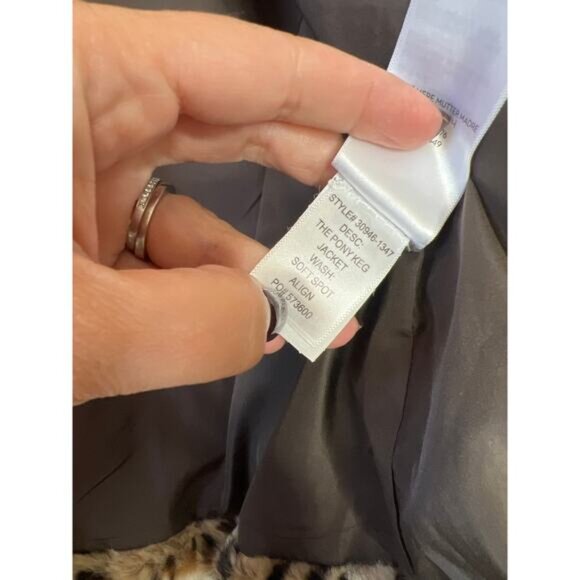 NEW MOTHER The Pony Keg Cheetah Print Button Front Faux-Fur Jacket Brown Sz: M - Picture 6 of 8